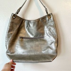 Relic Vegan Faux Leather Metallic Shoulder Tote Bag
